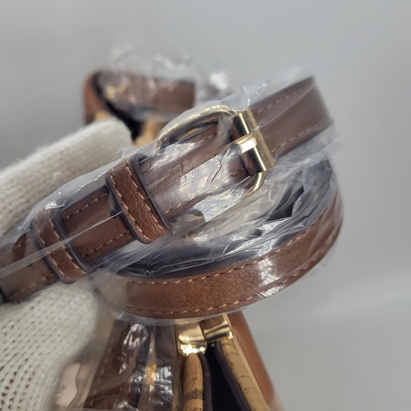 Anne Klein Cork Handle Crossbody Handbag Clutch Gold Metallic Magnet Clousure - Picture 5 of 13